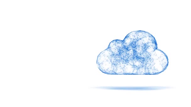 cloud computing tech animatie van cloud symbool van de chaotisch langzaam bewegende aangesloten punten cloud technologie concept naadloze lus animatie - Video