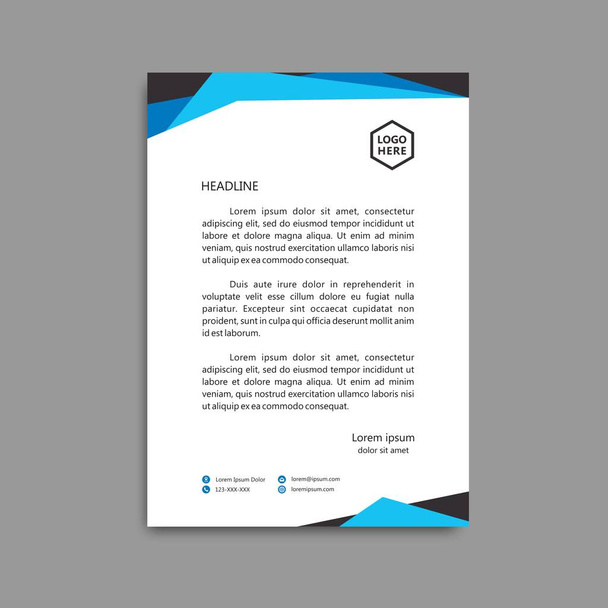 luxury blue abstract letterhead template design. simple, modern and can be used immediately. - Vector, Image