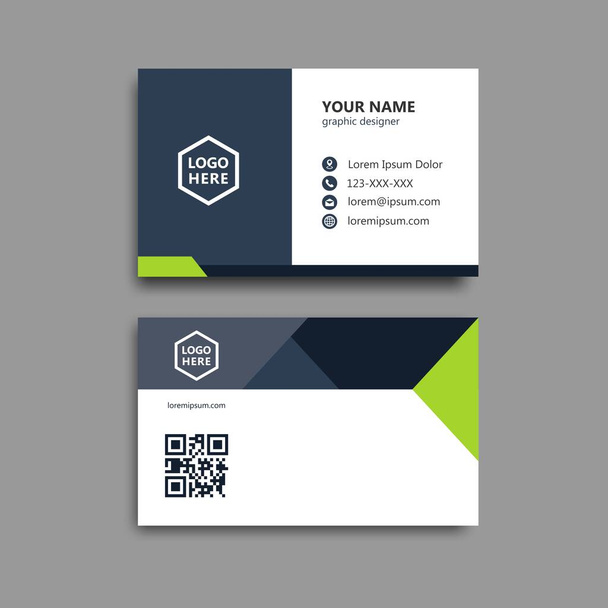 luxusní zelená modrá hladký business card šablona design. jednoduché, moderní a mohou být použity okamžitě. - Vektor, obrázek