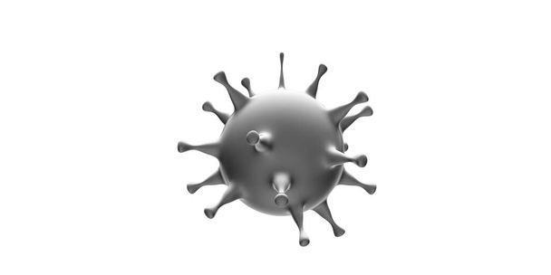 3D rendering metal model. Coronavirus bacteria cell, 2019-nCoV Novel Coronavirus SARS-CoV-2 Bacteria. Danger, virus, flu. Analysis and test, experimentation. Dangerous Coronavirus covid-19. - Zdjęcie, obraz