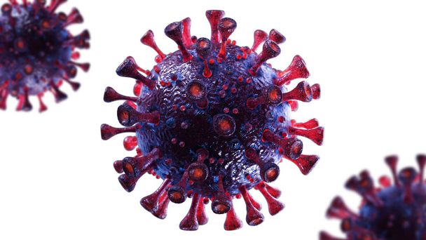 Coronavirus SARS - COVID - 3D close-up medische render - Foto, afbeelding