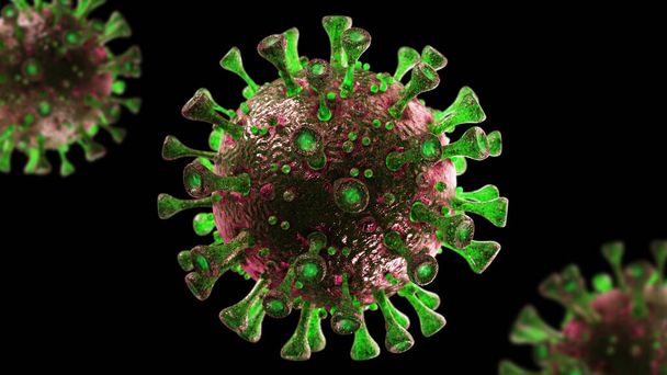 Coronavirus SARS - COVID - 3D close up renderização médica
 - Foto, Imagem
