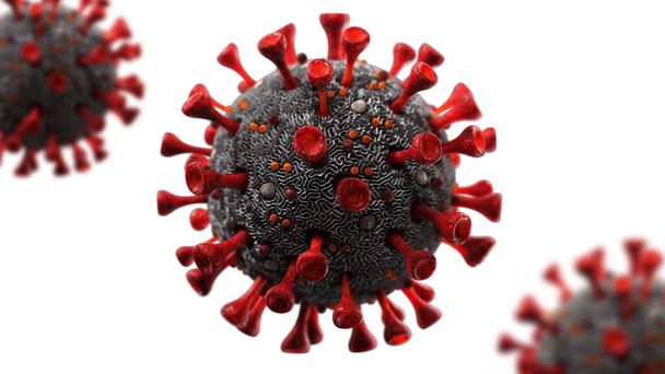 Coronavirus SRAS - COVID - 3D close up medical render
 - Photo, image