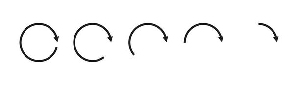 Pijl rond pictogram vector. Zwarte pijl cirkel recyclen ontwerp. Zwarte cirkel pijl. Prullenbak pictogram vector. EPS 10 - Vector, afbeelding
