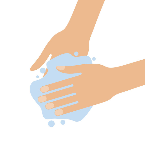 Lávese las manos con jabón signo virus protección
 - Vector, Imagen