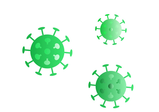 Coronavirus, covid-19 zöld színű szimbólum grafikus csoport fehér alapon. Zökkenőmentes minta swatch panel - Fotó, kép