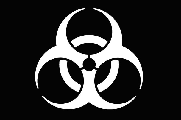 Biohazard-Schild auf schwarzem Hintergrund - Foto, Bild