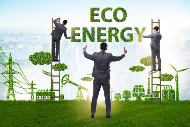 Πράσινη και οικολογική έννοια με επιχειρηματία - Φωτογραφία, εικόνα