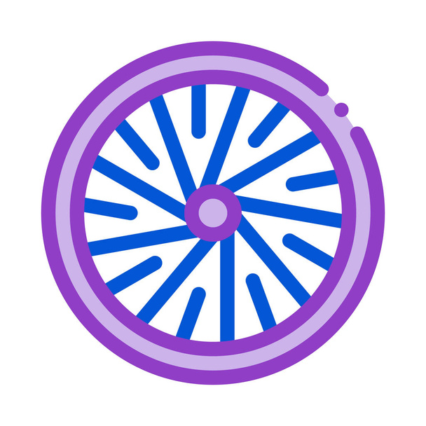 Bicycle Wheel Icon Vector Outline Illustration - Vector, Image