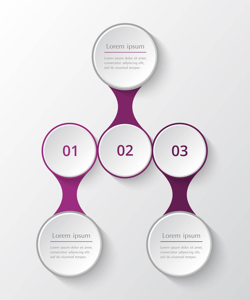 Infographics template. Metaball for diagram, graph, presentation and chart. Business concept with 3 options, parts, steps or processes. - Vektör, Görsel