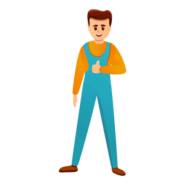 Electric worker icon, cartoon style - Vecteur, image