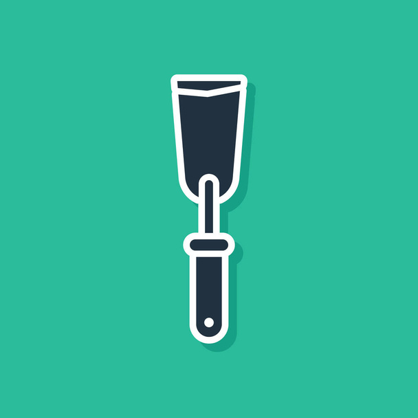 Kék Putty kés ikon elszigetelt zöld háttérrel. Spatula javító eszköz. Csiszoló- vagy festőműszerek. Vektorillusztráció - Vektor, kép