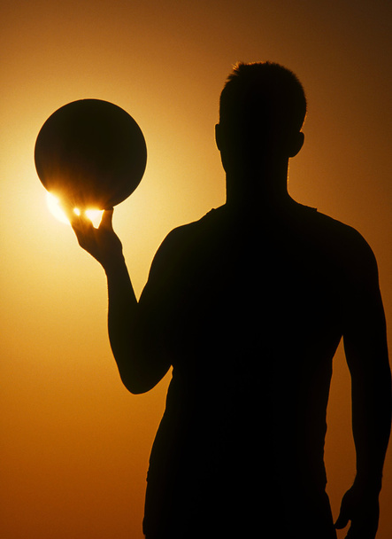 Straßenbasketballer-Silhouette - Foto, Bild