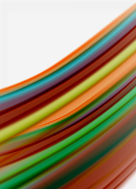 Wave lines abstract background, smooth silk design with rainbow style colors. Liquid fluid color waves. Vector Illustration - Vektör, Görsel