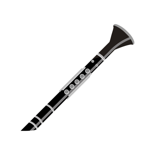 clarinete viento instrumento musical aislado icono
 - Vector, imagen