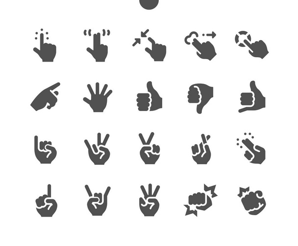 Gesture UI Pixel Perfect Well-crafted Vector Solid Icons 48x48 Ready for 24x24 Grid for Web Graphics and Apps. Simple Minimal Pictogram - Vector, Image