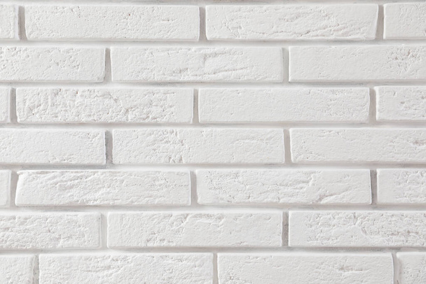 White brick wall as background. Simple design - Photo, Image