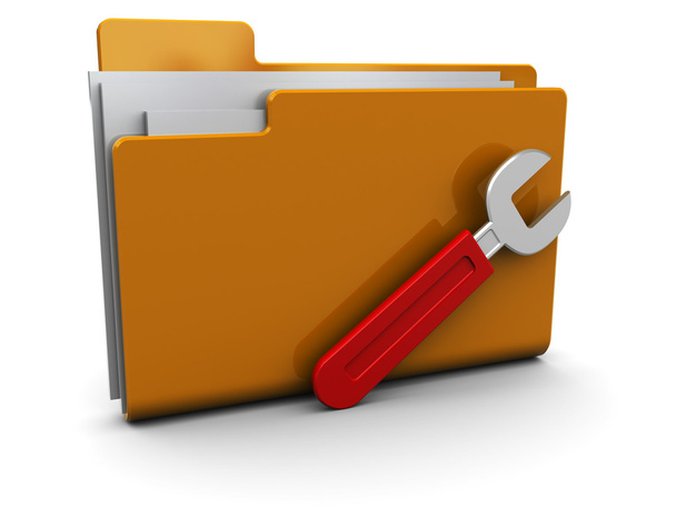 Folder icon with wrench - Foto, Imagem