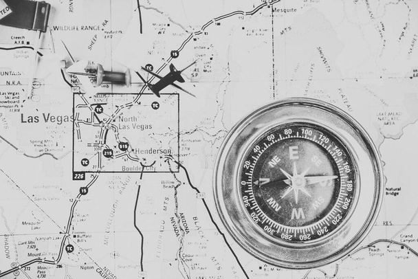 ラスベガス地図アメリカの背景。旅行 - 写真・画像