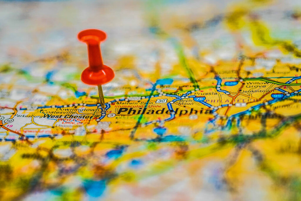 Φιλαδέλφεια στο χάρτη ταξιδιωτικό υπόβαθρο - Φωτογραφία, εικόνα