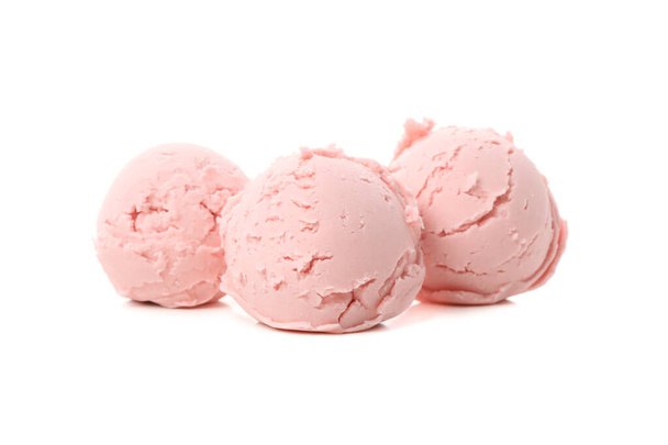 шарики мороженого изолированы на белом фоне - Фото, изображение