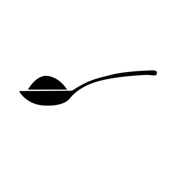Spoon with sugar, salt, flour or other ingredient icon - Vector illustration - Vector, Image