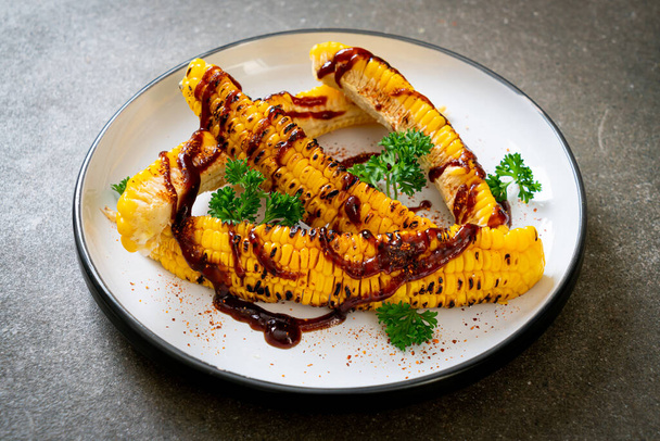 grilled and barbecue corn with bbq sauce - Photo, Image
