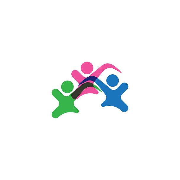 Adoção e cuidado da comunidade Logo template vector - Vetor, Imagem