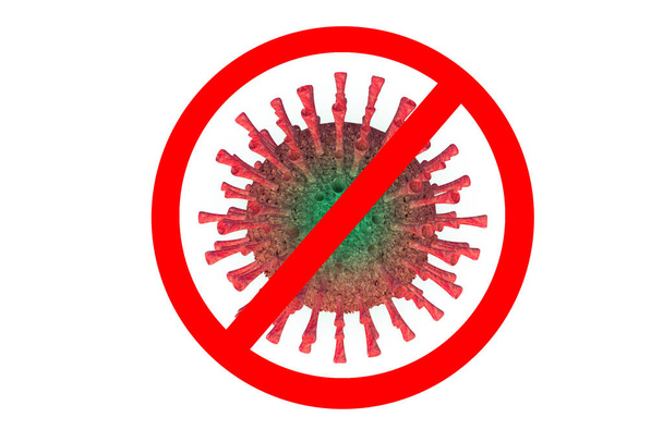 Καραντίνα του Coronavirus ή Covid-19 σε λευκό φόντο με μονοπάτι κοπής - Εικονογράφηση έννοια coronavirus COVID-19 - Φωτογραφία, εικόνα