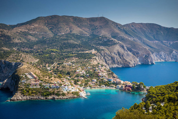 A little small village in Kefalonia Island. Assos - Photo, Image