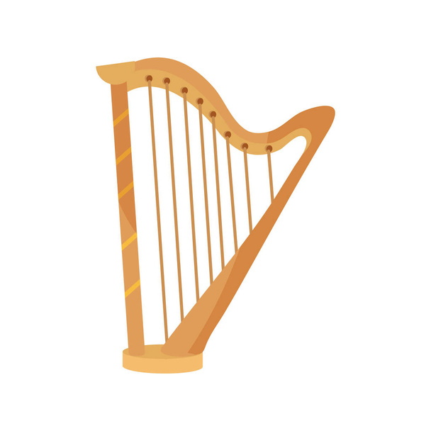 harp string muziekinstrument geïsoleerd icoon - Vector, afbeelding