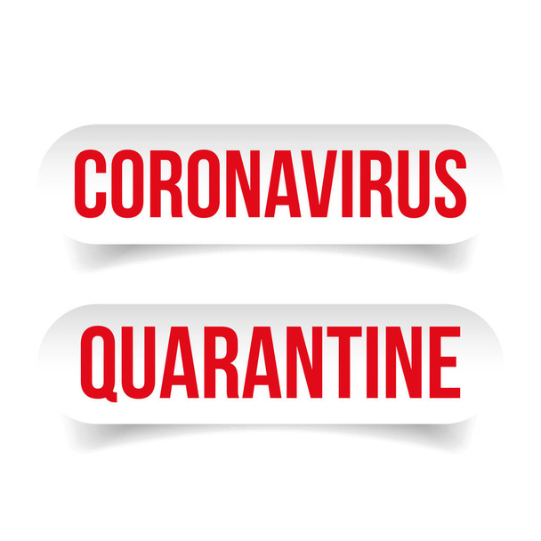 Quarantine sign label lettering - Διάνυσμα, εικόνα