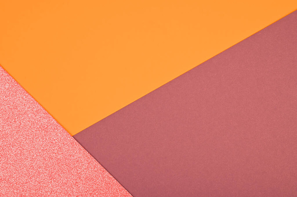 Multicolored empty image for any design purposes, colored paper pink glitter, orange, rust. - Photo, Image