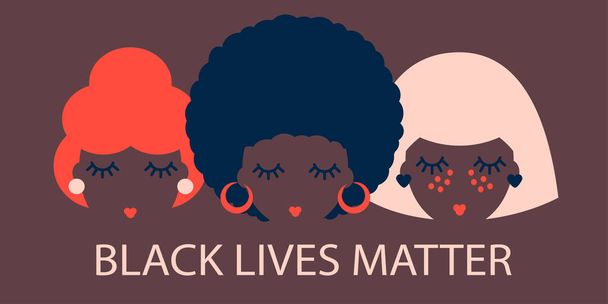 cartaz com mulheres negras. vidas negras importam. Design abstrato moderno
  - Vetor, Imagem