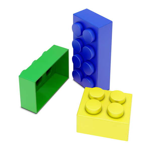 gekleurde kind blokken 3D-model - Foto, afbeelding