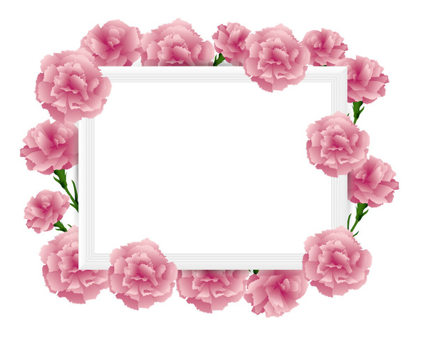 art frame with carnations illustration - Vektor, Bild