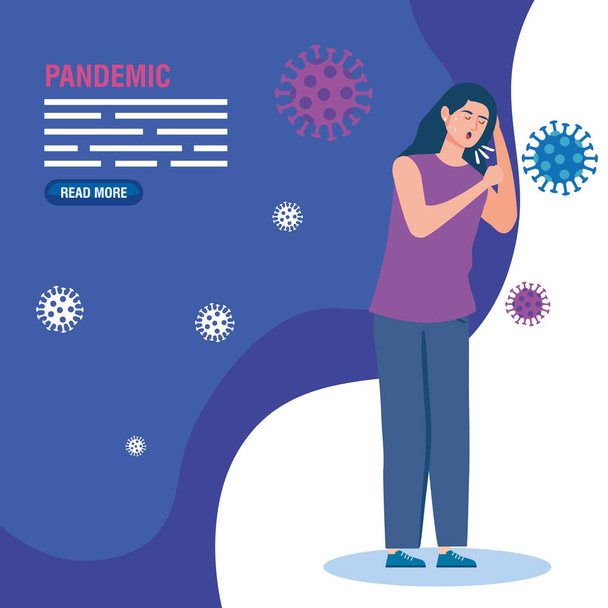 sairas nainen pandemian koronavirus 2019
 - Vektori, kuva