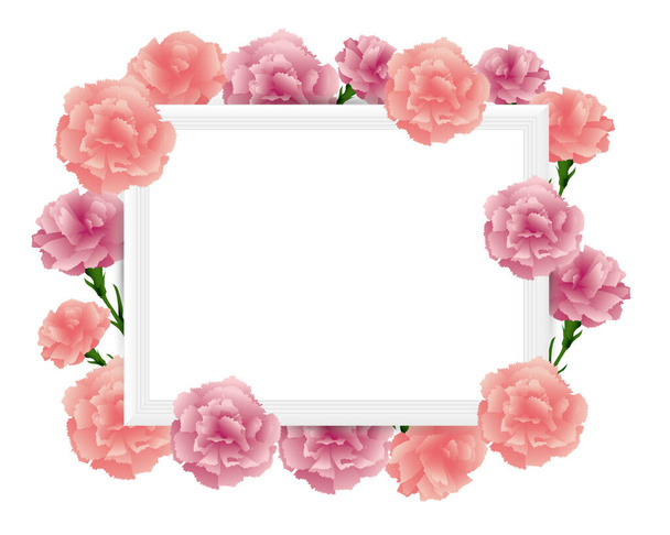 art frame with carnations illustration - Vektori, kuva