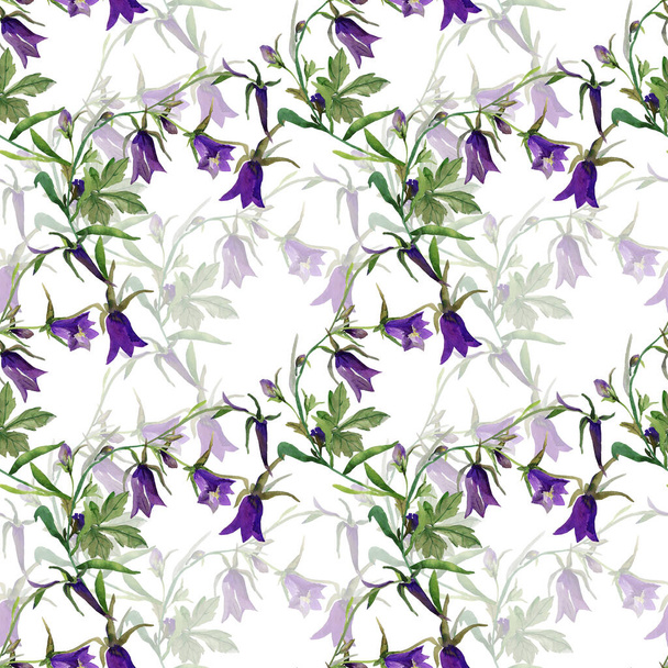 Watercolor bells. Pattern seamless . Image on white and color background. - Zdjęcie, obraz