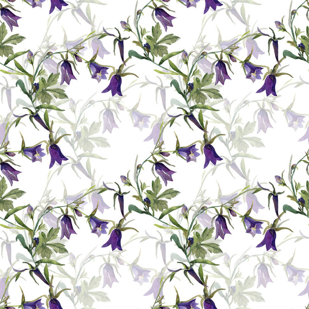 Watercolor bells. Pattern seamless . Image on white and color background. - Φωτογραφία, εικόνα
