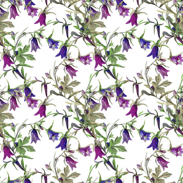 Watercolor bells. Pattern seamless . Image on white and color background. - Фото, зображення