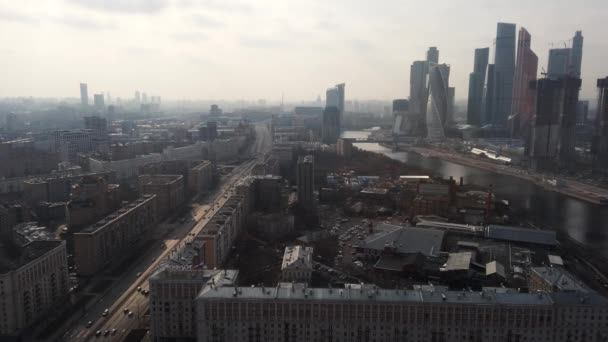 View from the observation deck of the Ukraine Hotel to the Moscow downtown - Metraje, vídeo