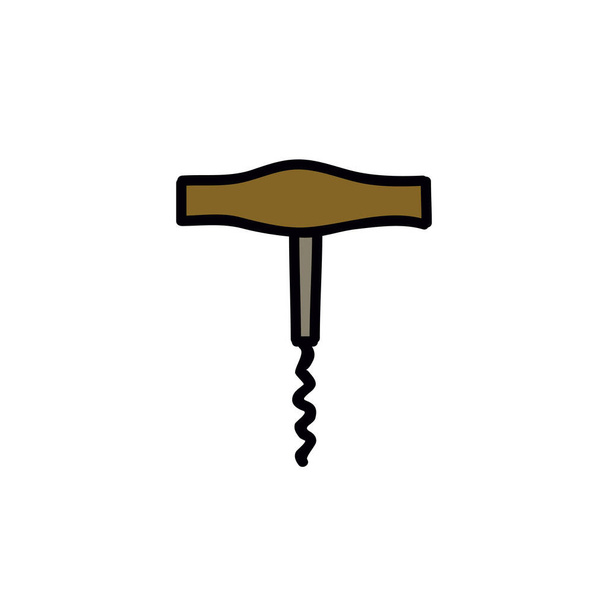 corkscrew doodle icon, vector color illustration - Vector, Image