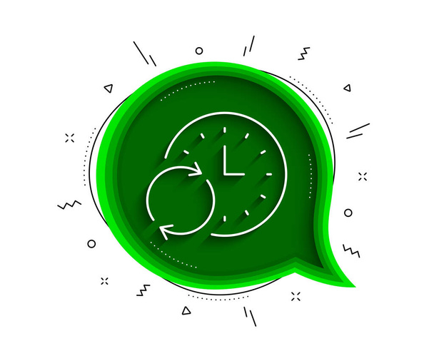 Time line icon. Chat bubble with shadow. Update clock or Deadline symbol. Time management sign. Thin line update Time icon. Vector - Wektor, obraz