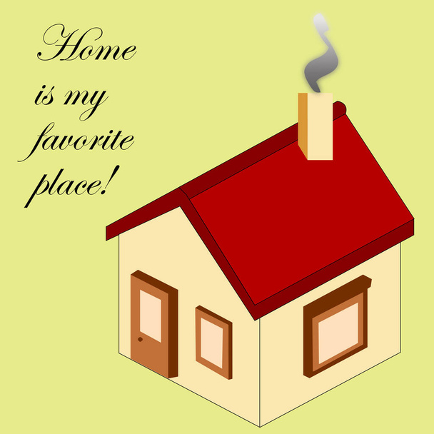 casa es mi lugar favorito - quedarse en casa - ilustración de la casa
 - Foto, imagen