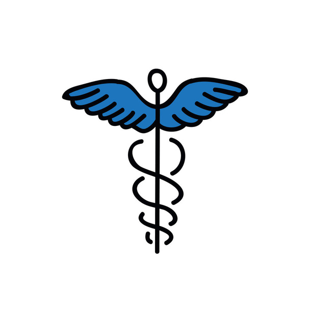 ícone do doodle do símbolo da medicina, ilustração da cor do vector
 - Vetor, Imagem