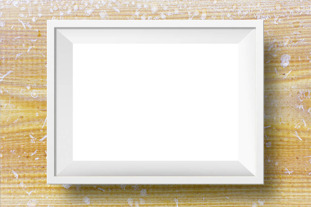 白い壁の背景に白い写真フレーム - 写真・画像