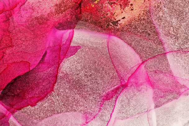 Alcohol ink abstract background, macro photo - Photo, Image