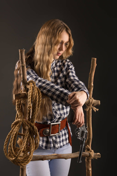 Studio portrait of a country girl - Photo, Image