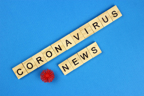 abstract model and the inscription Coronavirus news - 写真・画像